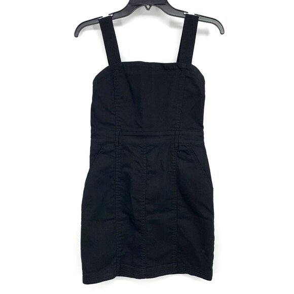 Forever 21 Dress Black Denim Mini Sheath Sleeveless Back Zip - Picture 1 of 8